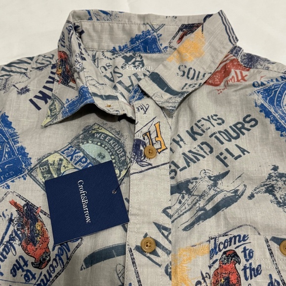 croft and barrow button polo shirt with stamp design about Florida, Hawaii - Picture 3 of 6